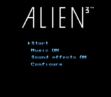 Alien 3 (USA) screen shot title